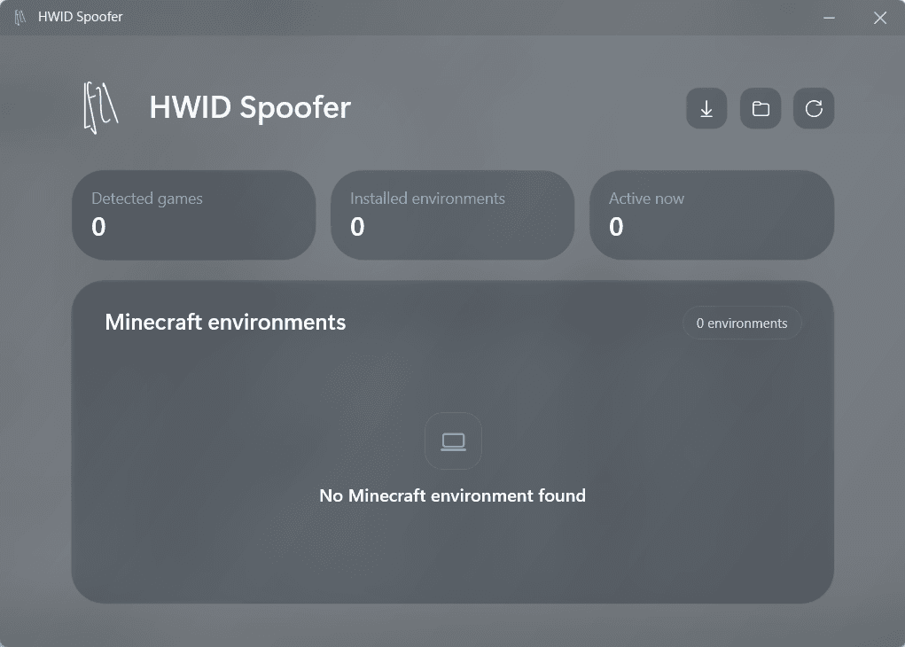 HWID Spoofer 的 Minecraft Java 硬件配置管理界面